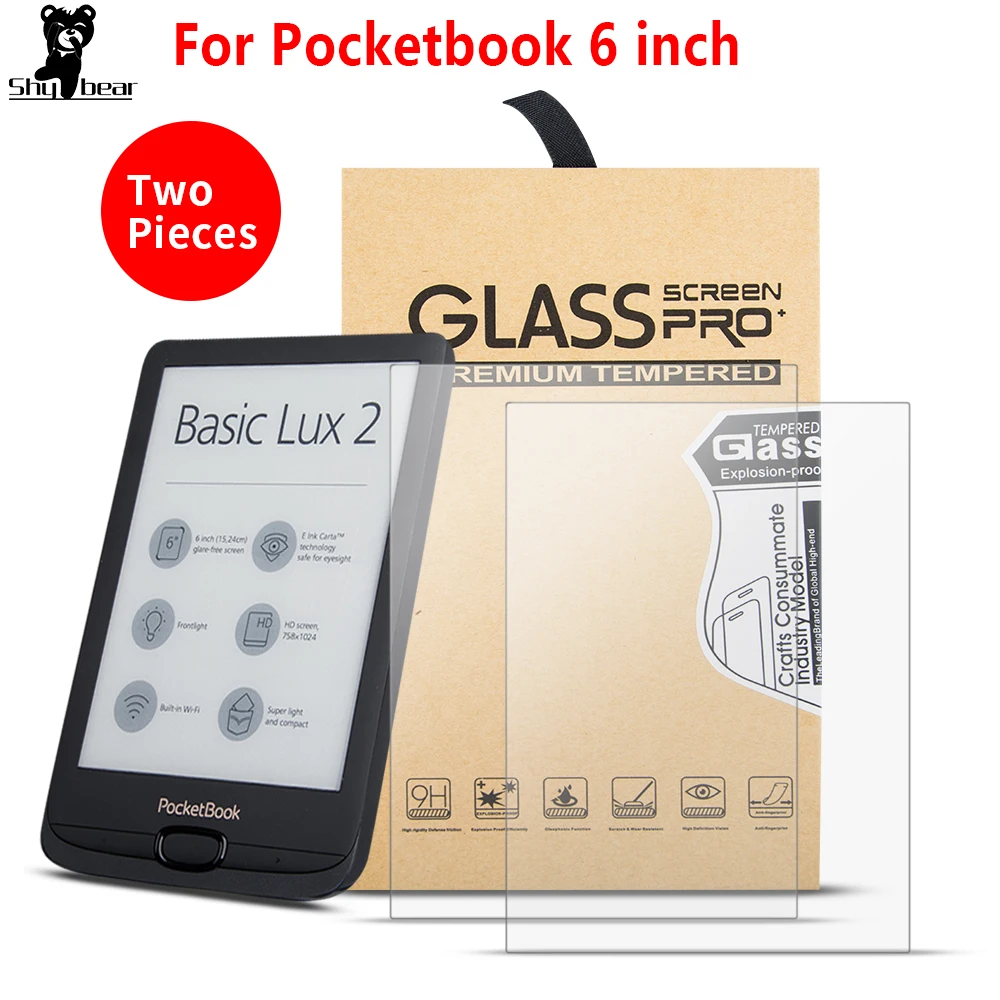 Закаленное стекло 2 шт./лот для Pockectbook 616/624/626/632/627 защитная пленка экрана Pocketbook 6