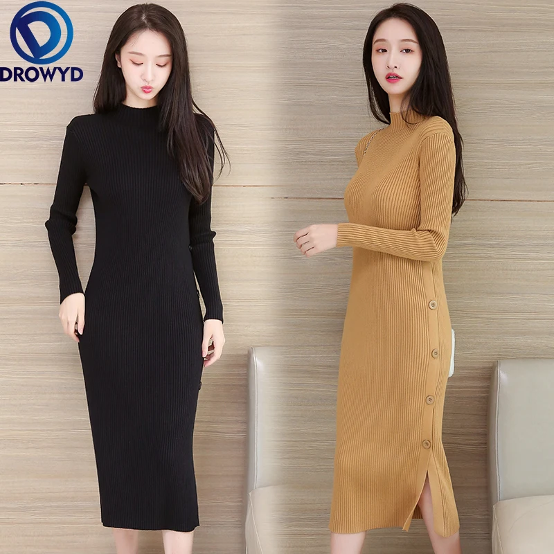 Fashion Long Sleeve Knitted Sexy Dresses Robe Female Autumn New Retro V-neck Bodycon Dress Korean Chic Slim Waist Party Vestidos
Fashion Long Sleeve Knitted Sexy Dresses Robe Female Autumn New Retro V-neck Bodycon Dress Korean Chic Slim Waist Party Vestidos