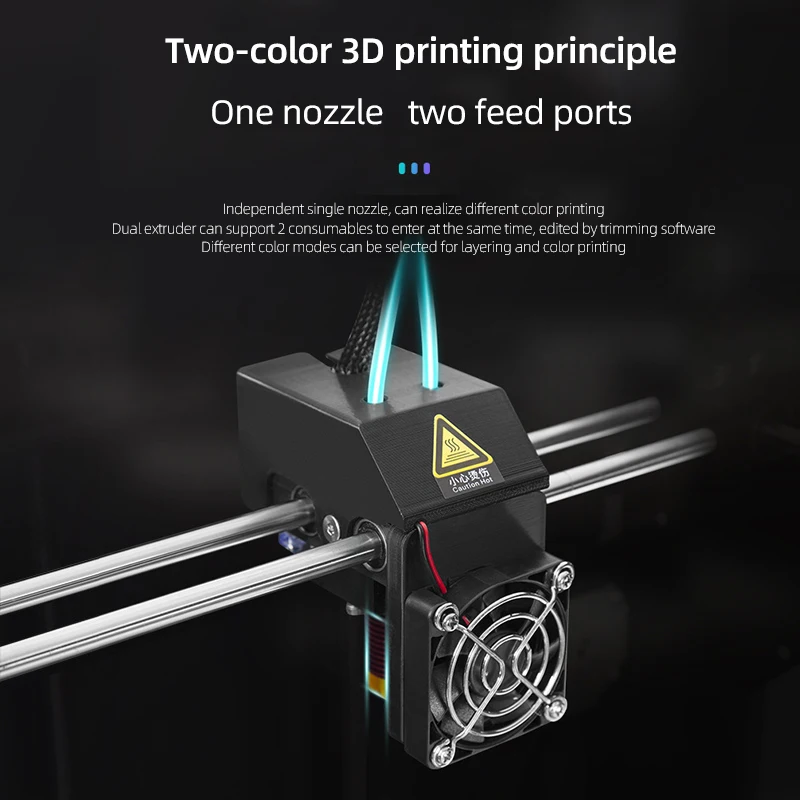 Double-in and single-out, handmade creative DIY model, two-color 3d printer, can be powered off and continue printing, household
Double-in and single-out, handmade creative DIY model, two-color 3d printer, can be powered off and continue printing, household