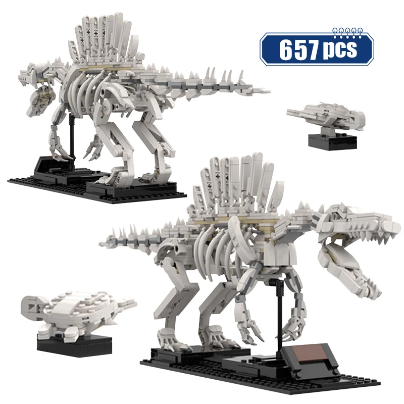 City Jurassic Dinosaurs world Fossils Spinosaurus Skeleton Museum Education Animal Building Blocks Bricks DIY Toys For Children
City Jurassic Dinosaurs world Fossils Spinosaurus Skeleton Museum Education Animal Building Blocks Bricks DIY Toys For Children