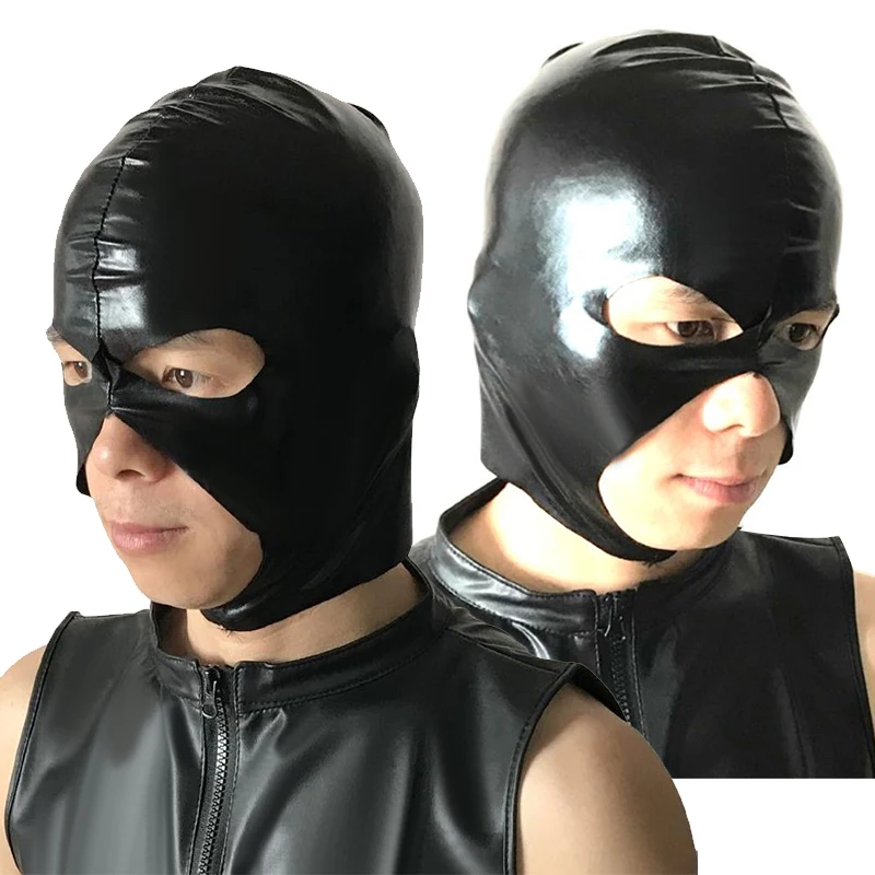 PVC Black Mask Full Head Hood Cosplay Costume Party 3 Holes Artificial Leather Hot Wet Look Spandex
PVC Black Mask Full Head Hood Cosplay Costume Party 3 Holes Artificial Leather Hot Wet Look Spandex