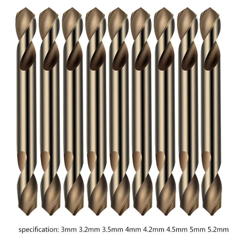 10 Pcs Double Head Spiral Torsion Twist Drills Set for stainless Steel Metal Alloy Copper Woodworking Hole Cutter Punch Tools
10 Pcs Double Head Spiral Torsion Twist Drills Set for stainless Steel Metal Alloy Copper Woodworking Hole Cutter Punch Tools