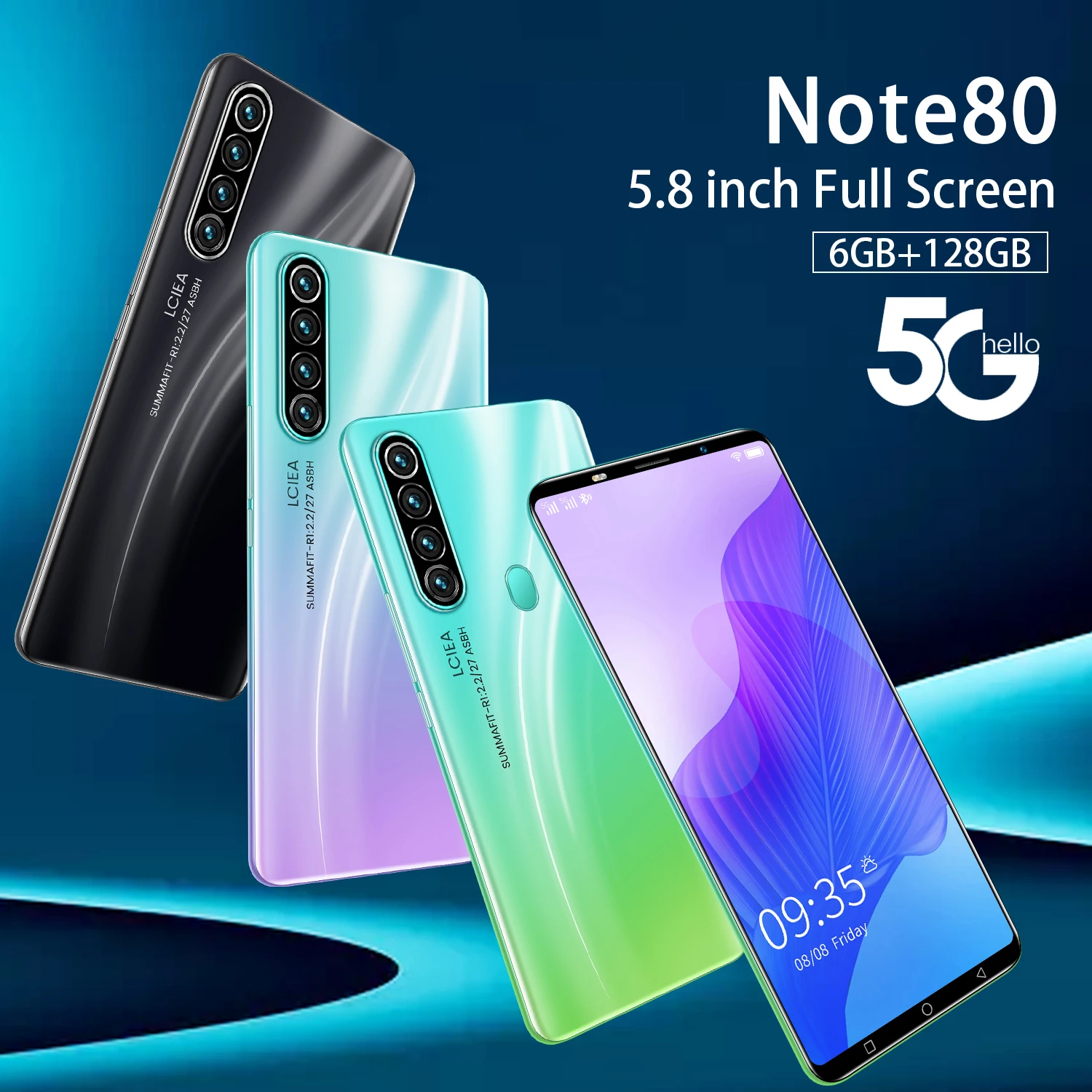 Note80 Smart Cell Phone 5.8 Wireless 5g 6 + 128gb, Mtk6898, 18mp + 21mp, 8 Cores, Finger Facial Identification, 4500mah
Note80 Smart Cell Phone 5.8 Wireless 5g 6 + 128gb, Mtk6898, 18mp + 21mp, 8 Cores, Finger Facial Identification, 4500mah
