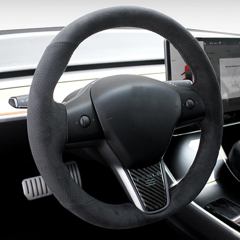 For Tesla Model 3 Model X Model S DIY hand-stitched suede car steering wheel cover
For Tesla Model 3 Model X Model S DIY hand-stitched suede car steering wheel cover