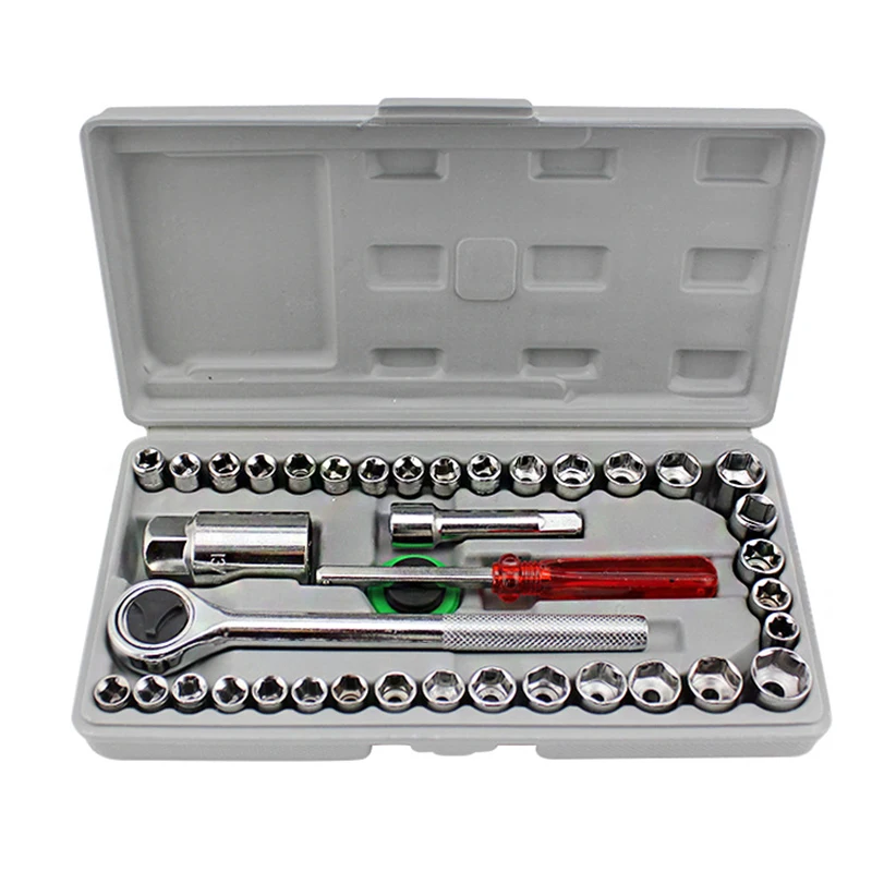 40PCS/Set Socket Set Car Repair Hand Tool Kit Ratchet Torque Wrench Screwdriver Knife Toolbox Storage Case Car Accessories
40PCS/Set Socket Set Car Repair Hand Tool Kit Ratchet Torque Wrench Screwdriver Knife Toolbox Storage Case Car Accessories