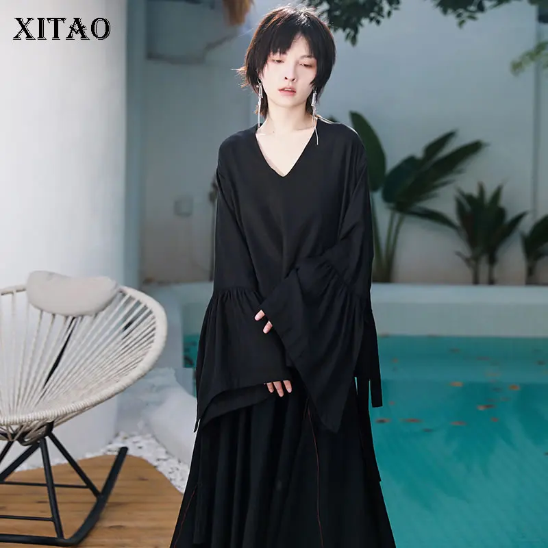 ,XITAO Irregular Blouse Fashion New Women Black Pullover Drawstring Small Fresh Pleated 2021 Minority Loose Shirt Top WMD2037
,XITAO Irregular Blouse Fashion New Women Black Pullover Drawstring Small Fresh Pleated 2021 Minority Loose Shirt Top WMD2037