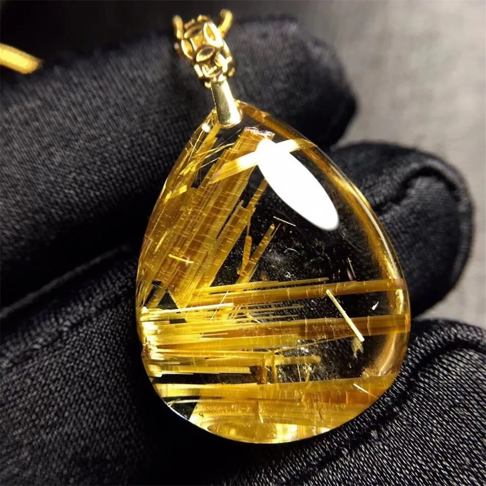 Top Natural Gold Rutilated Quartz Pendant Necklace For Women Man 25x19x8mm Beads 18K Gold Wealth Gemstone Crystal Jewelry AAAAA
Top Natural Gold Rutilated Quartz Pendant Necklace For Women Man 25x19x8mm Beads 18K Gold Wealth Gemstone Crystal Jewelry AAAAA