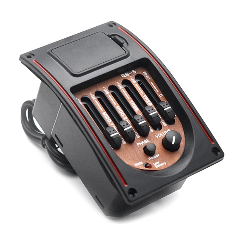 Plastic 5-Band Tone Controls EQ Equalizer Tuner Piezo Pickup Acoustic Guitar Pre-Wired Preamp Guitar Parts Accessories
Plastic 5-Band Tone Controls EQ Equalizer Tuner Piezo Pickup Acoustic Guitar Pre-Wired Preamp Guitar Parts Accessories