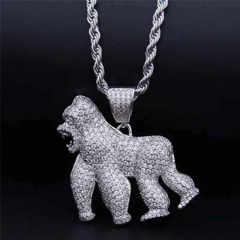 Hip Hop Walking Gorilla Pendant Iced Out Bling Crystal Animal Necklaces For Men Rapper Fashion Party Jewelry
Hip Hop Walking Gorilla Pendant Iced Out Bling Crystal Animal Necklaces For Men Rapper Fashion Party Jewelry
