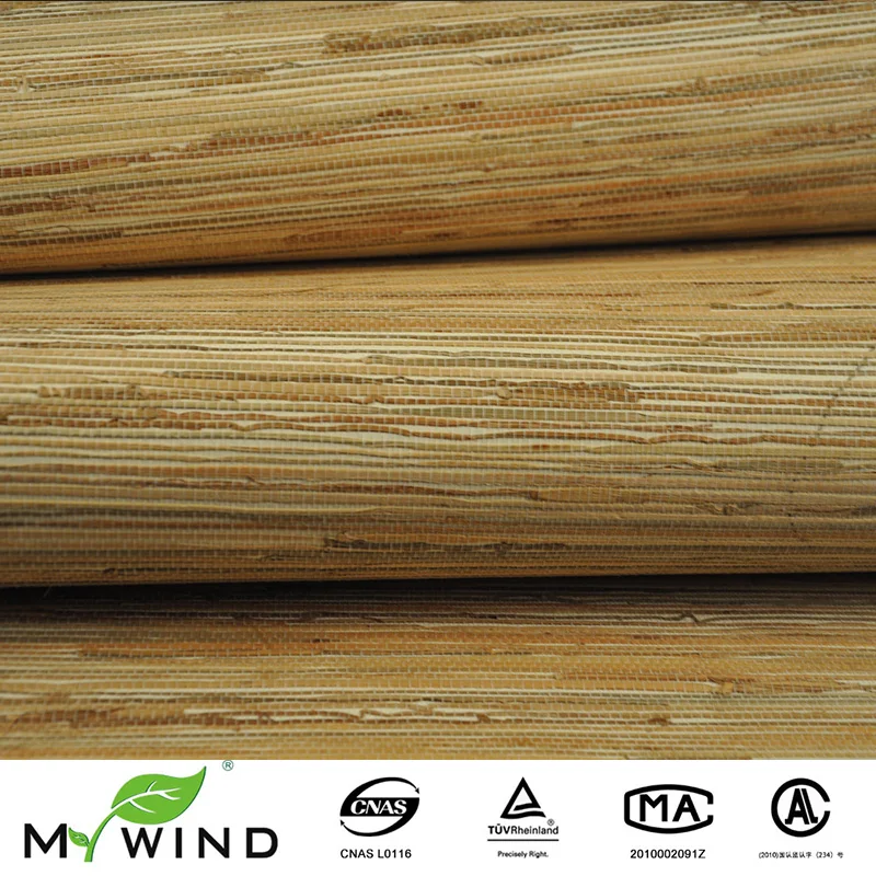 Настенные обои MYWIND Sea Grasscloth с естественной текстурой бежевые и белые для