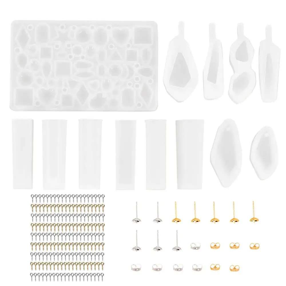 125Pcs Earring Pendant Making Tools Set Silicone Molds Screw Eye Pins Earring Stud Backs DIY Jewelry Casting Tools
125Pcs Earring Pendant Making Tools Set Silicone Molds Screw Eye Pins Earring Stud Backs DIY Jewelry Casting Tools