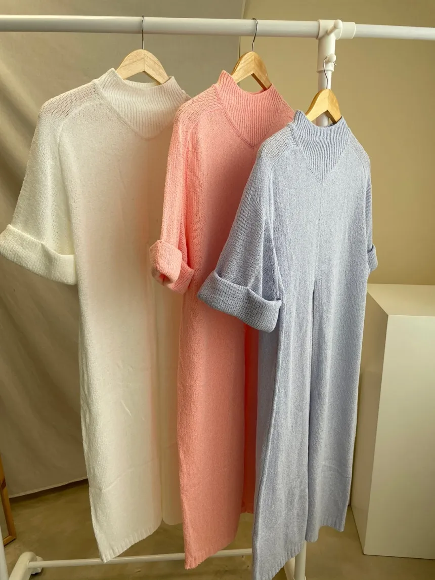 ZCSMLL Knitted Vestido Half High Neck Loose Long Section Over The Knee Thin Section Slit Korean Dress Women 2021 Spring Summer
ZCSMLL Knitted Vestido Half High Neck Loose Long Section Over The Knee Thin Section Slit Korean Dress Women 2021 Spring Summer