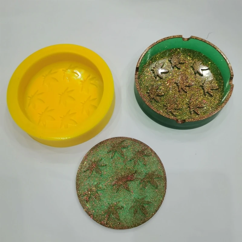 Crystal Epoxy Coaster Cup Pad Resin Mold Round Potleaf Ashtray Silicone Mould DIY Crafts Desktop Decoration Making Tools
Crystal Epoxy Coaster Cup Pad Resin Mold Round Potleaf Ashtray Silicone Mould DIY Crafts Desktop Decoration Making Tools