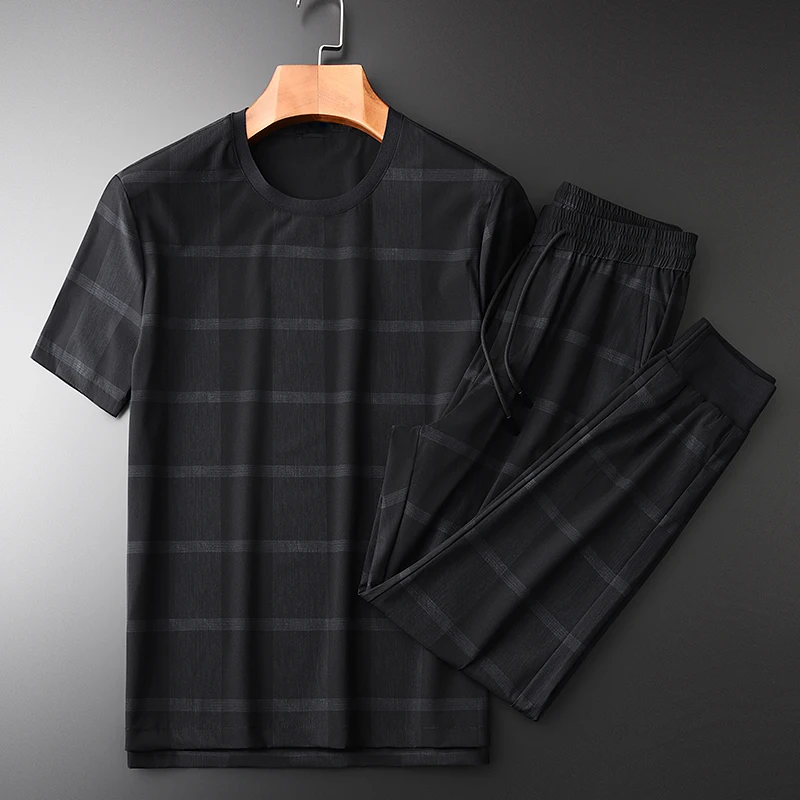 Classic Summer Mens Sets (t-shirt+pants) Luxury Plaid Fabric Short Sleeve Man Sets Plus Size 3xl 4xl Casual Sport Slim Man Sets
Classic Summer Mens Sets (t-shirt+pants) Luxury Plaid Fabric Short Sleeve Man Sets Plus Size 3xl 4xl Casual Sport Slim Man Sets