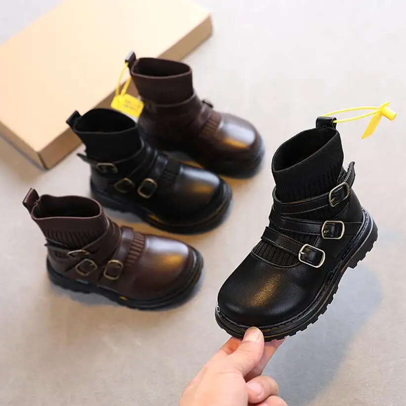 Children's shoes Quality leather British style Martin boots girls leather shoes Chelsea short boots children's shoes Ankel boots
Children's shoes Quality leather British style Martin boots girls leather shoes Chelsea short boots children's shoes Ankel boots