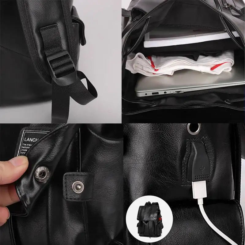 Men Backpack Multifunctional PU Leather USB Charging Headphone Hole Shoulder Bags Large Capacity Youth Schoolbag Travel Gift
Men Backpack Multifunctional PU Leather USB Charging Headphone Hole Shoulder Bags Large Capacity Youth Schoolbag Travel Gift
