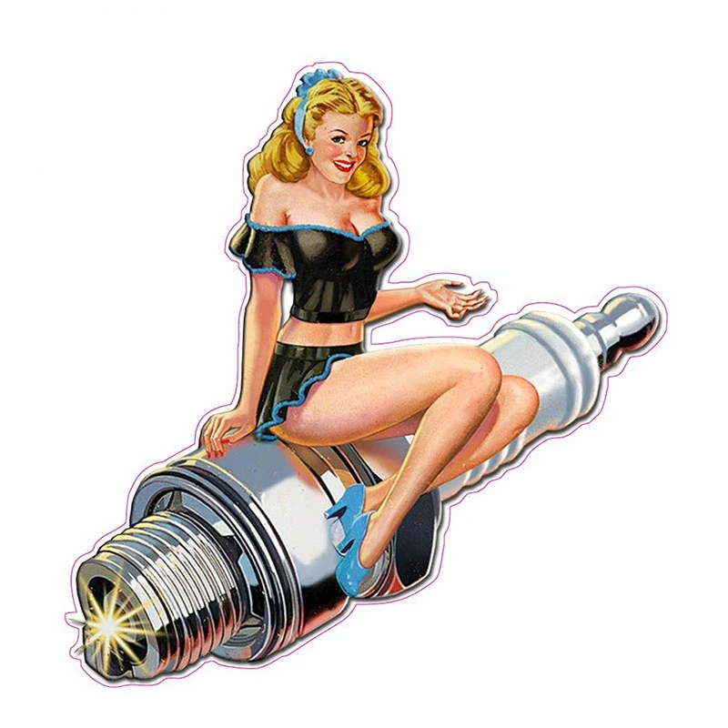 SPARK PLUG PIN UP Decal Sexy Cartoon Graphical Funny Car Stickers Motorcycle Car Decal Accessories 13cm*13cm
SPARK PLUG PIN UP Decal Sexy Cartoon Graphical Funny Car Stickers Motorcycle Car Decal Accessories 13cm*13cm