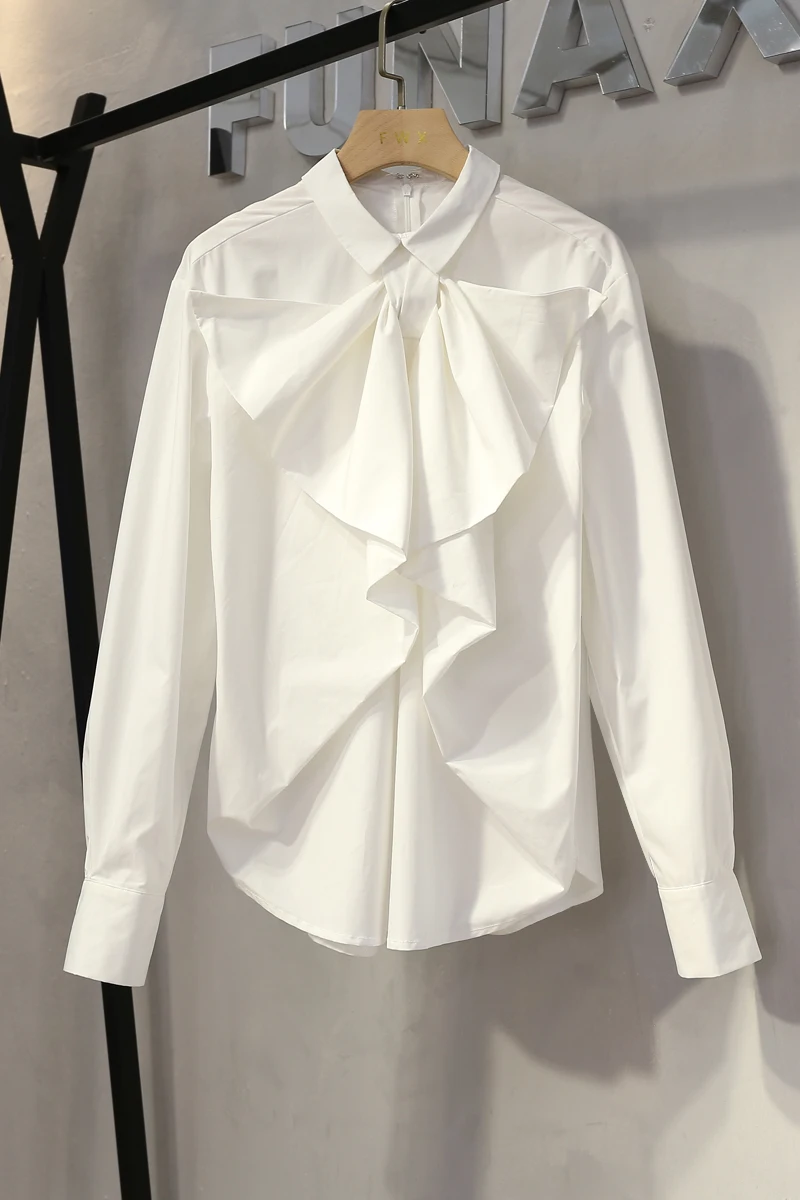 Women Fashion Korean Style Loose Bow Decoration Ruffles Patchwork Peter Pan Collar Long Sleeve White Shirt Blouse
Women Fashion Korean Style Loose Bow Decoration Ruffles Patchwork Peter Pan Collar Long Sleeve White Shirt Blouse