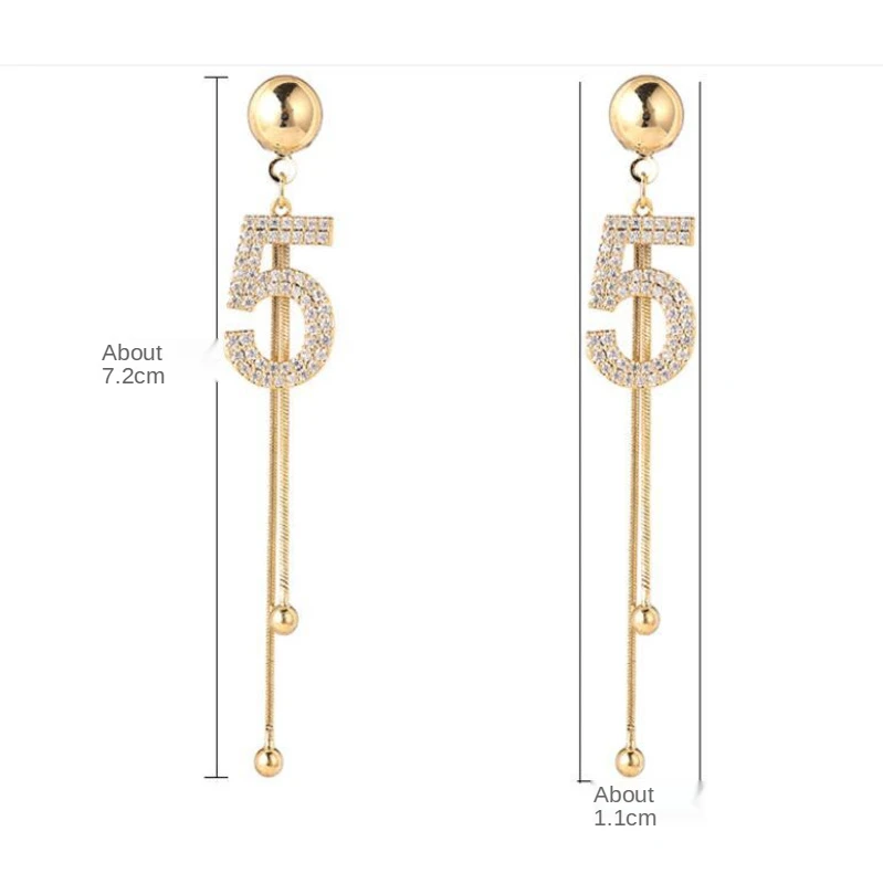 Korean New Tassel Crystal Drop Earrings For Women Gold Silver Color Letter 5 Earring Luxury Brand Jewelry Statement 2021 Brincos
Korean New Tassel Crystal Drop Earrings For Women Gold Silver Color Letter 5 Earring Luxury Brand Jewelry Statement 2021 Brincos