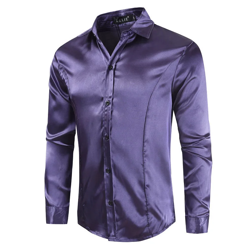 Breathable Casual Men Solid-color Shirt Slim Long-sleeve Shirt Spring Autumn Version Imitation Silk Button Fashion Top Coat
Breathable Casual Men Solid-color Shirt Slim Long-sleeve Shirt Spring Autumn Version Imitation Silk Button Fashion Top Coat