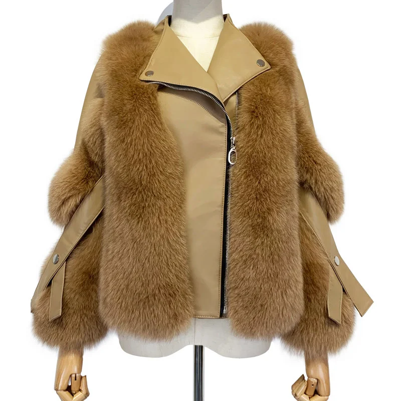 SHZQ Women's Real Fox Jacket Ladies Natural Fur Coat Splicated with Leather Fluffy Warm Winter Garment
SHZQ Women's Real Fox Jacket Ladies Natural Fur Coat Splicated with Leather Fluffy Warm Winter Garment