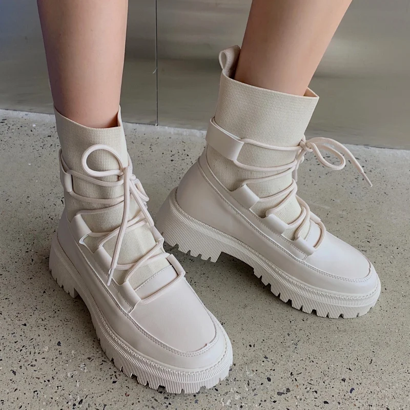 Winter Women Fashion Elastic Sock Boots Platform Wedge Heel Round Toe Cross-tied Fashion Punk Motorcycles Shoes Ladies Female
Winter Women Fashion Elastic Sock Boots Platform Wedge Heel Round Toe Cross-tied Fashion Punk Motorcycles Shoes Ladies Female