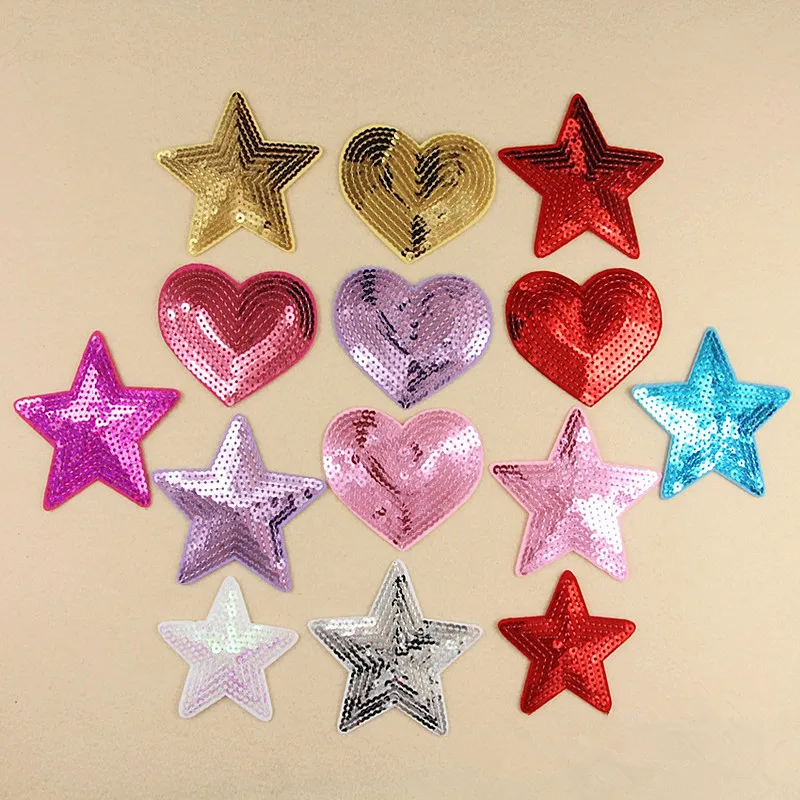 10Pcs Red Yellow Sequins Heart Start Shape Appique Patch For Handmade Clothes Bags Decoration Sewing Garments Supplies 
10Pcs Red Yellow Sequins Heart Start Shape Appique Patch For Handmade Clothes Bags Decoration Sewing Garments Supplies