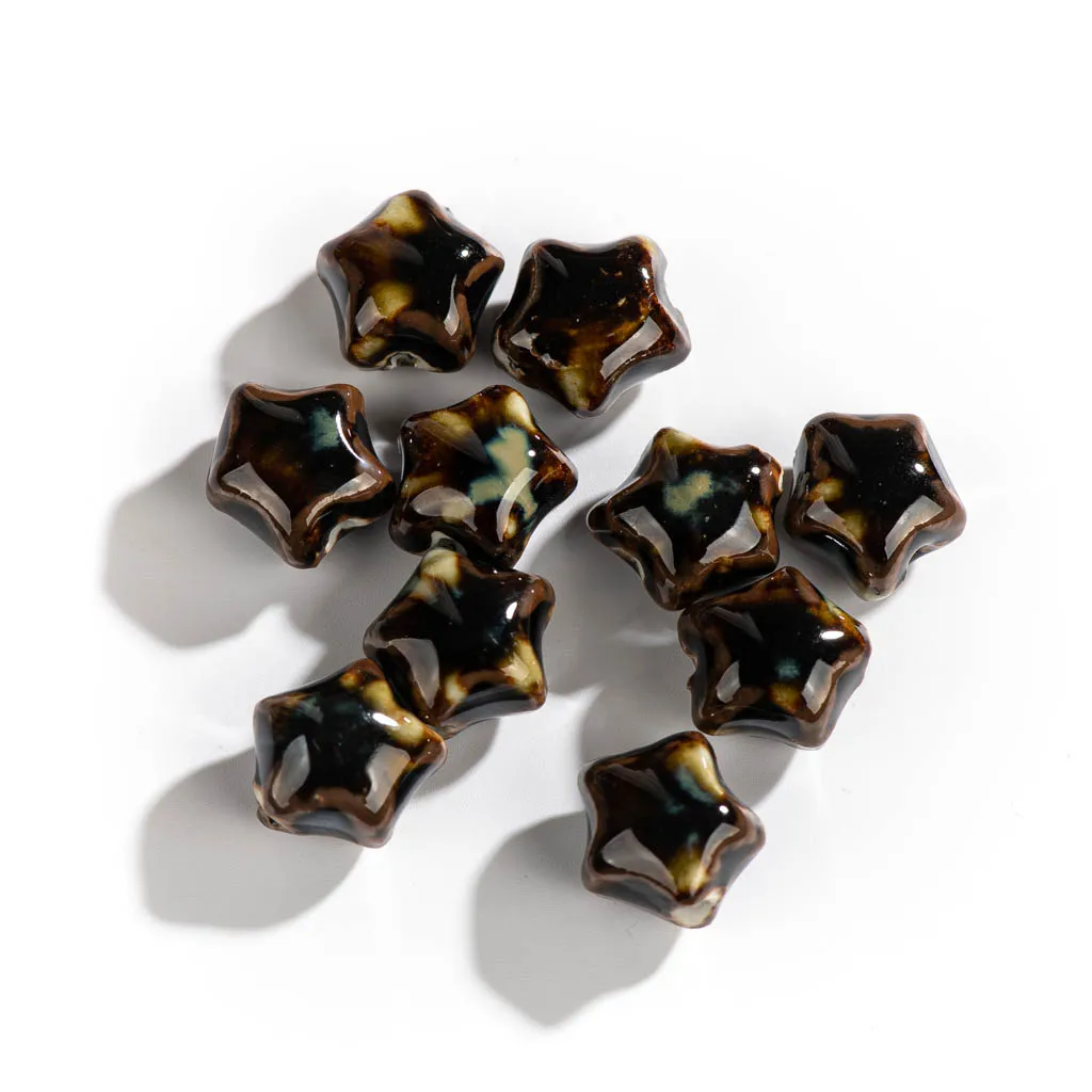 16#10pcs Vintage Five-pointed Star Kiln Color Ceramic Beads Handmade Materials Jewelry Accessories Making Bracelet #XN307 
16#10pcs Vintage Five-pointed Star Kiln Color Ceramic Beads Handmade Materials Jewelry Accessories Making Bracelet #XN307