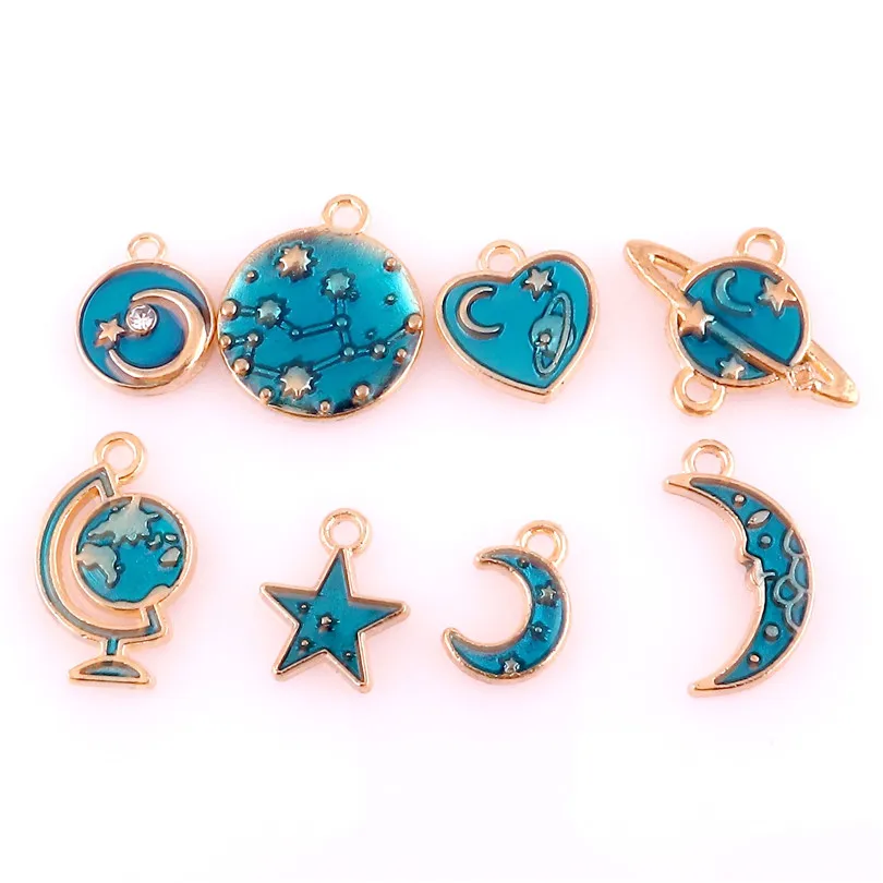 20pcs Alloy Enamel Drop Oil Blue Star Sky Moon Globe Pendant Findings Charms for DIY Necklace Accessories Making
20pcs Alloy Enamel Drop Oil Blue Star Sky Moon Globe Pendant Findings Charms for DIY Necklace Accessories Making
