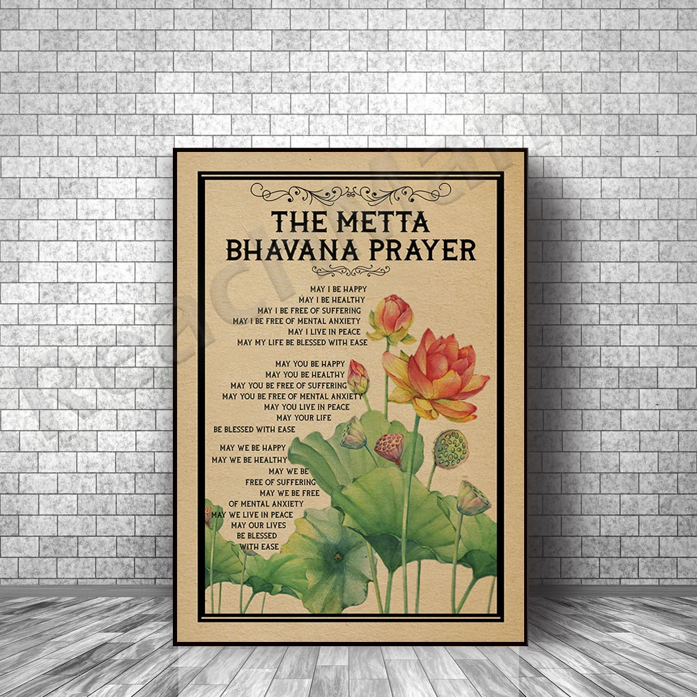 Metta Bhavana prayer poster, wall artist home decoration gift for lovers painting poetry poster
Metta Bhavana prayer poster, wall artist home decoration gift for lovers painting poetry poster