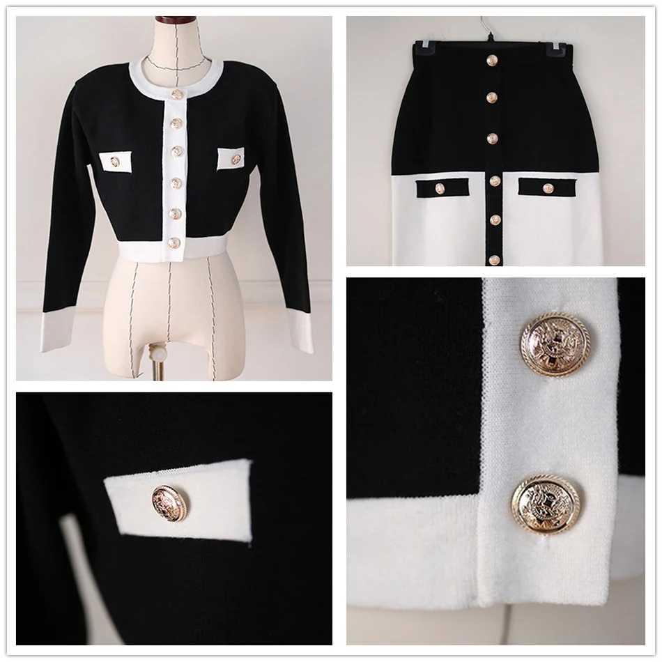High Quality Women'S Spring 2021 Bodycon Knitted Button 2 Two-Piece Set Sexy O-Neck Long-Sleeved Jacket And Skirt Party Set
High Quality Women'S Spring 2021 Bodycon Knitted Button 2 Two-Piece Set Sexy O-Neck Long-Sleeved Jacket And Skirt Party Set