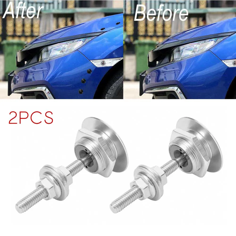 2pcs Silver Aluminum Alloy Push Button Billet Quick Release Car Front Bumper Hood Pin Engine Bonnet Lock Latch Clip Body Kit
2pcs Silver Aluminum Alloy Push Button Billet Quick Release Car Front Bumper Hood Pin Engine Bonnet Lock Latch Clip Body Kit