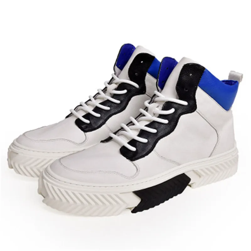 Bmante Men Casual Shoes Genuine Leather Patchwork Men's Sneaker High-TOP Ankle Boots Luxury Platform Lace-up Shoes Hip Hop Owen
Bmante Men Casual Shoes Genuine Leather Patchwork Men's Sneaker High-TOP Ankle Boots Luxury Platform Lace-up Shoes Hip Hop Owen