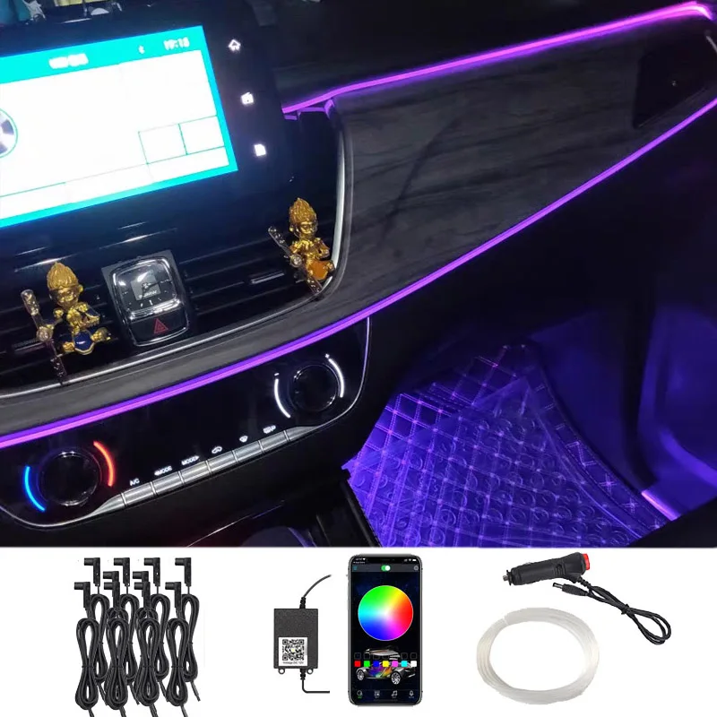 12V EL Neon Rgb New Led Car Interior Ambient Mood Lamp App Sound Control Auto Decorative Dashboard Foot Door Atmosphere Light
12V EL Neon Rgb New Led Car Interior Ambient Mood Lamp App Sound Control Auto Decorative Dashboard Foot Door Atmosphere Light