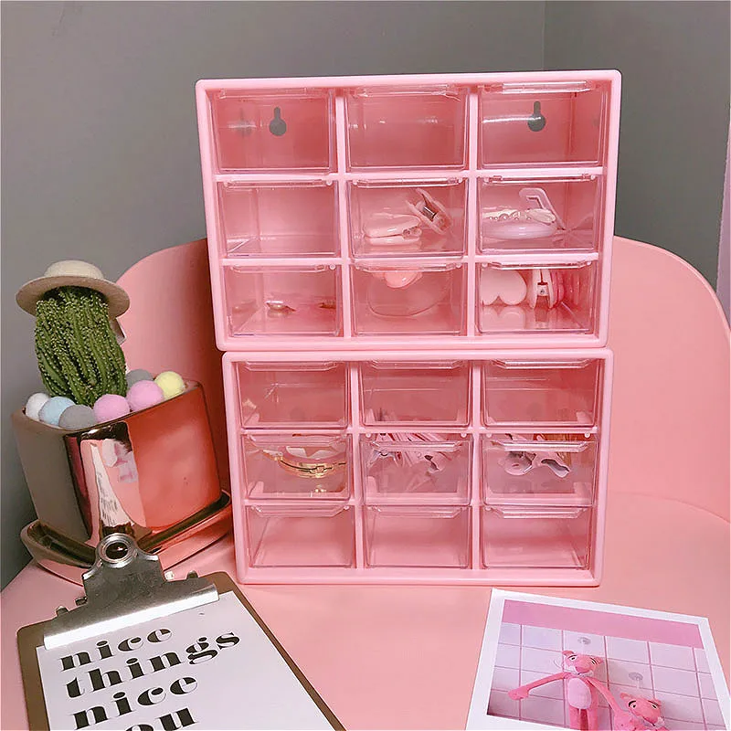 Pink 9 Grid Jewelry Box Drawer Woman Girl Pearl Beads Storage Boxes Plastic Desktop Cosmetic Earrings Makeup Container Organizer 
Pink 9 Grid Jewelry Box Drawer Woman Girl Pearl Beads Storage Boxes Plastic Desktop Cosmetic Earrings Makeup Container Organizer