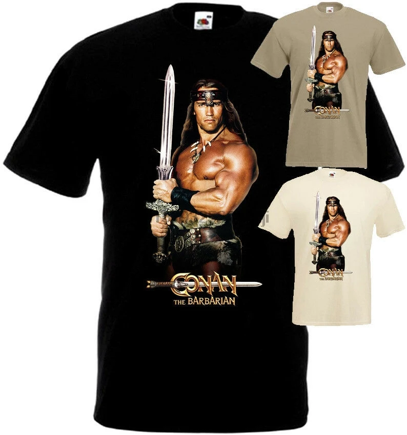 Футболка Conan the представленная варварам v1 черный хаки естественный постер все