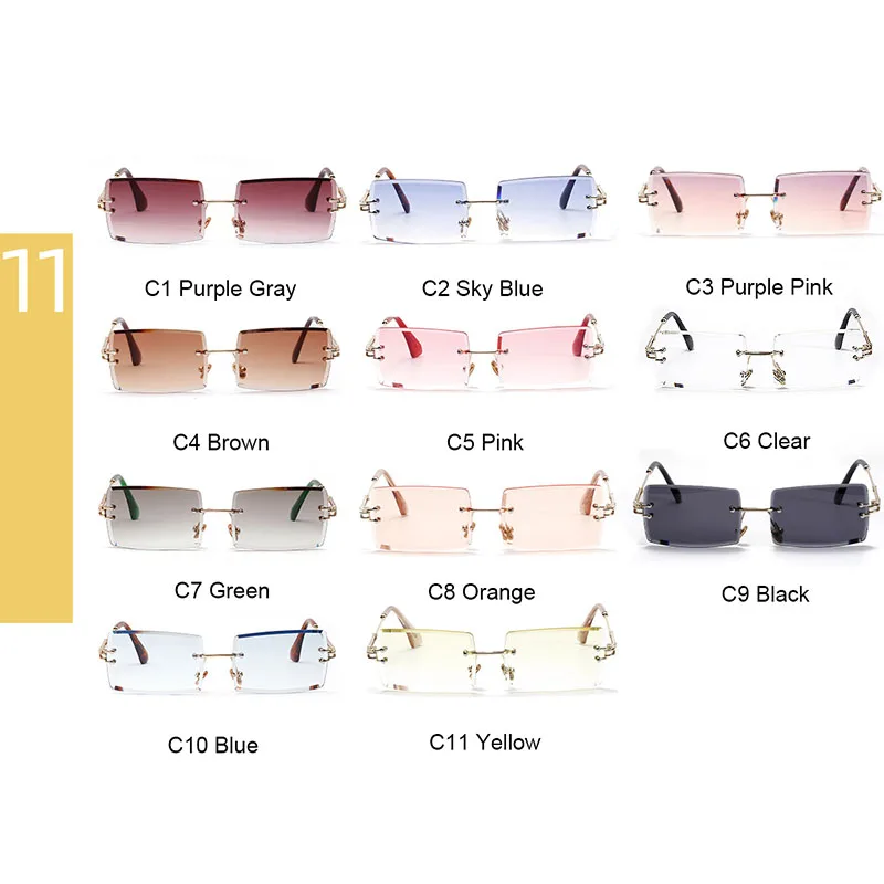 Luxury Brand Designer Fashion Square Rimless Sunglasses Women Vintage Diamond Cutting Gradient Clear lens Sun Glasses UV400
Luxury Brand Designer Fashion Square Rimless Sunglasses Women Vintage Diamond Cutting Gradient Clear lens Sun Glasses UV400