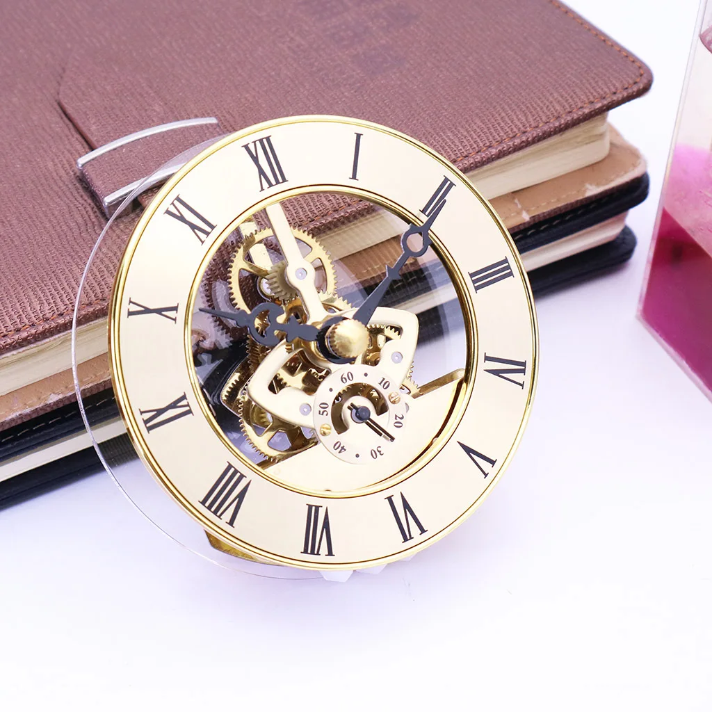 

Transparent Alarm Clock Desktop Table Clock Diameter 86mm Metal Gear Perspective Movement Iron Metal Perspective Clock