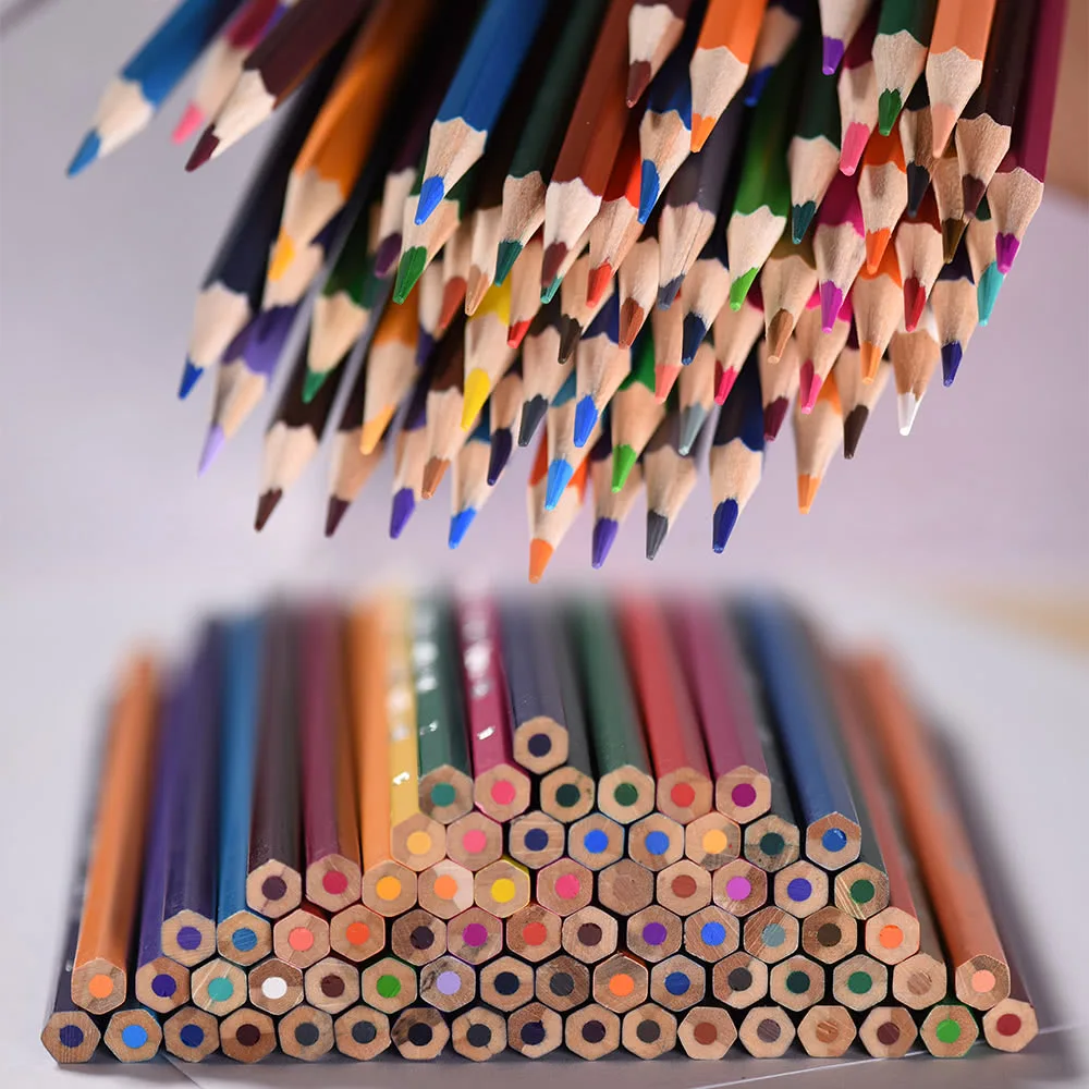 

72 цвета Премиум предварительно заточенные водорастворимые цветные ed карандаши набор с кистью для детей взрослых художественное искусство ...