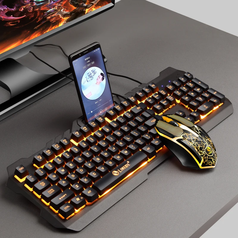 Metal Gaming Keyboard Mouse Combos Mechanical Feeling RGB LED Backlit Gamer Keyboards USB Wired for Game PC Laptop Computer
Metal Gaming Keyboard Mouse Combos Mechanical Feeling RGB LED Backlit Gamer Keyboards USB Wired for Game PC Laptop Computer