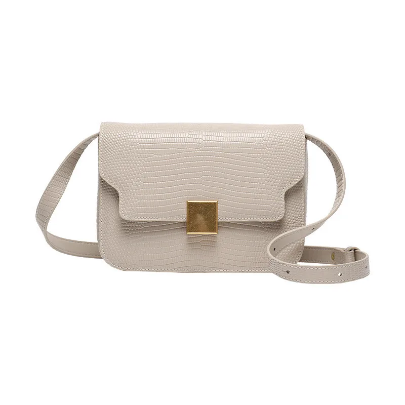 2021 New Retro All-match Lizard Pattern Leather Knight Saddle Bag Women's Shoulder Messenger Handbag