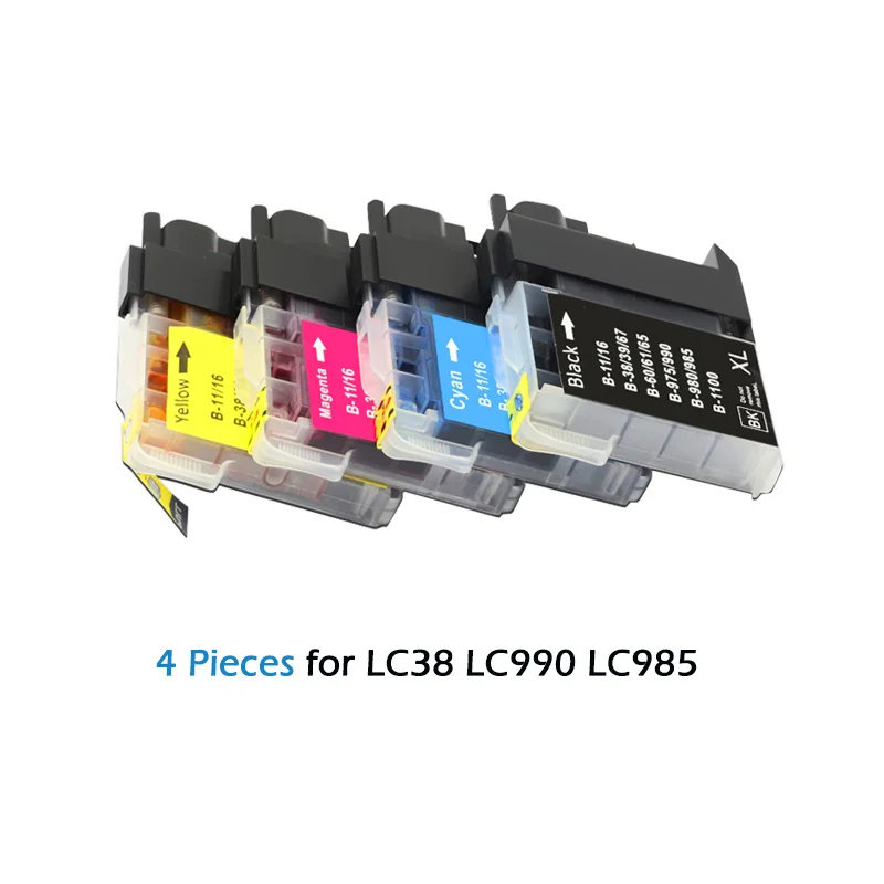 4pcs LC38 LC985 LC990 LC39 LC975 Compatible Ink Cartridges for Brother DCP-J125 DCP-J315W DCP-J515W MFC-J415W MFC-J410 Printer
4pcs LC38 LC985 LC990 LC39 LC975 Compatible Ink Cartridges for Brother DCP-J125 DCP-J315W DCP-J515W MFC-J415W MFC-J410 Printer