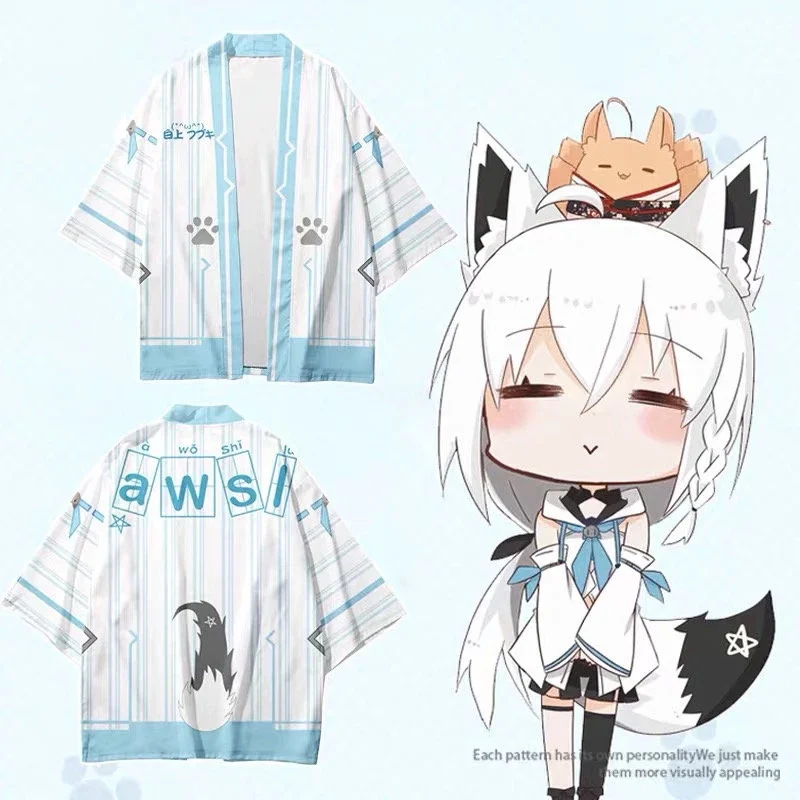 Кимоно для детей от 3 до 14 лет, VTuber Shirakami Fubuki с 3D принтом, японское кимоно хаори юката, уличная одежда для мальчиков и девочек, рубашка
Кимоно для детей от 3 до 14 лет, VTuber Shirakami Fubuki с 3D принтом, японское кимоно хаори юката, уличная одежда для мальчиков и девочек, рубашка