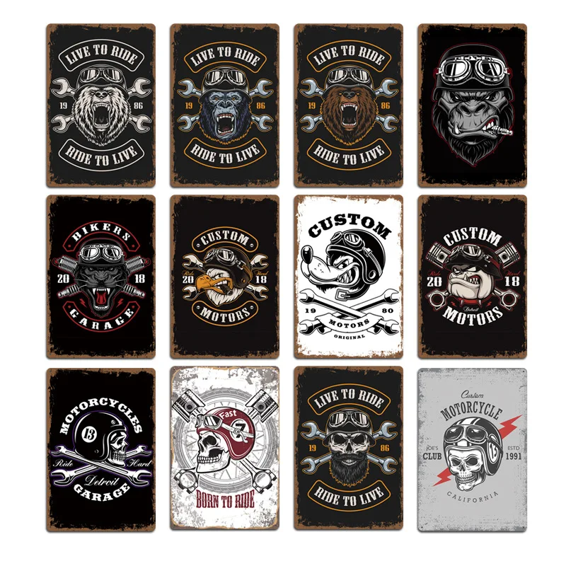 Cool Motorcycle Skull Wolf Sign Ride Or dead Metal Poster Vintage Plaque Tin Plates Garage Pub Club Wall Decoration Home Decor
Cool Motorcycle Skull Wolf Sign Ride Or dead Metal Poster Vintage Plaque Tin Plates Garage Pub Club Wall Decoration Home Decor