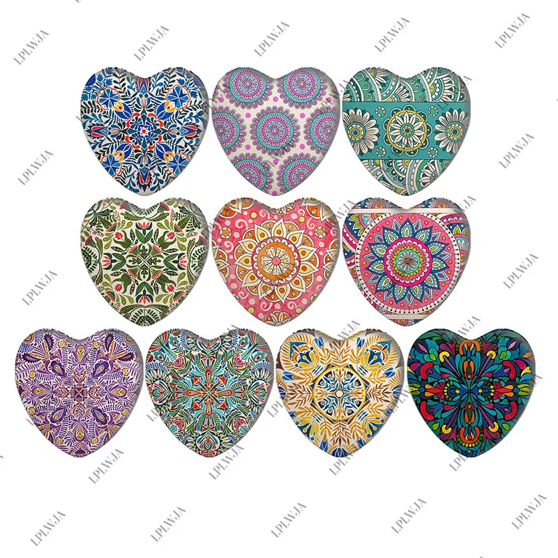 Zdying Mandala Flowers Floral Colourful Mixed 25mm/30mm Heart Shape Glass Cabochons Cover Pendant Cameo Settings Jewelry Finding
Zdying Mandala Flowers Floral Colourful Mixed 25mm/30mm Heart Shape Glass Cabochons Cover Pendant Cameo Settings Jewelry Finding