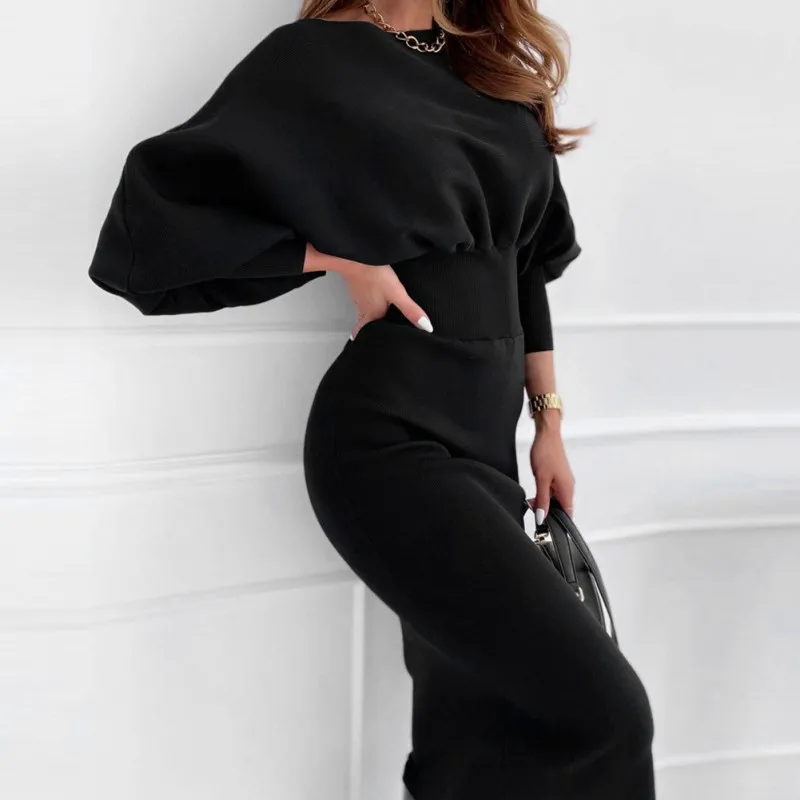 Ladies Autumn Casual Solid Color Round Neck Waist Bag Hip Slim Fit Women Winter Dress
Ladies Autumn Casual Solid Color Round Neck Waist Bag Hip Slim Fit Women Winter Dress