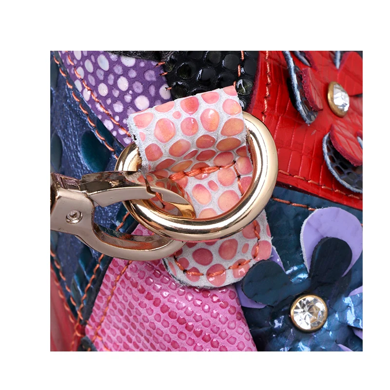 GINYEZI New color flower leather shoulder bag European and American women's leather square bag
GINYEZI New color flower leather shoulder bag European and American women's leather square bag