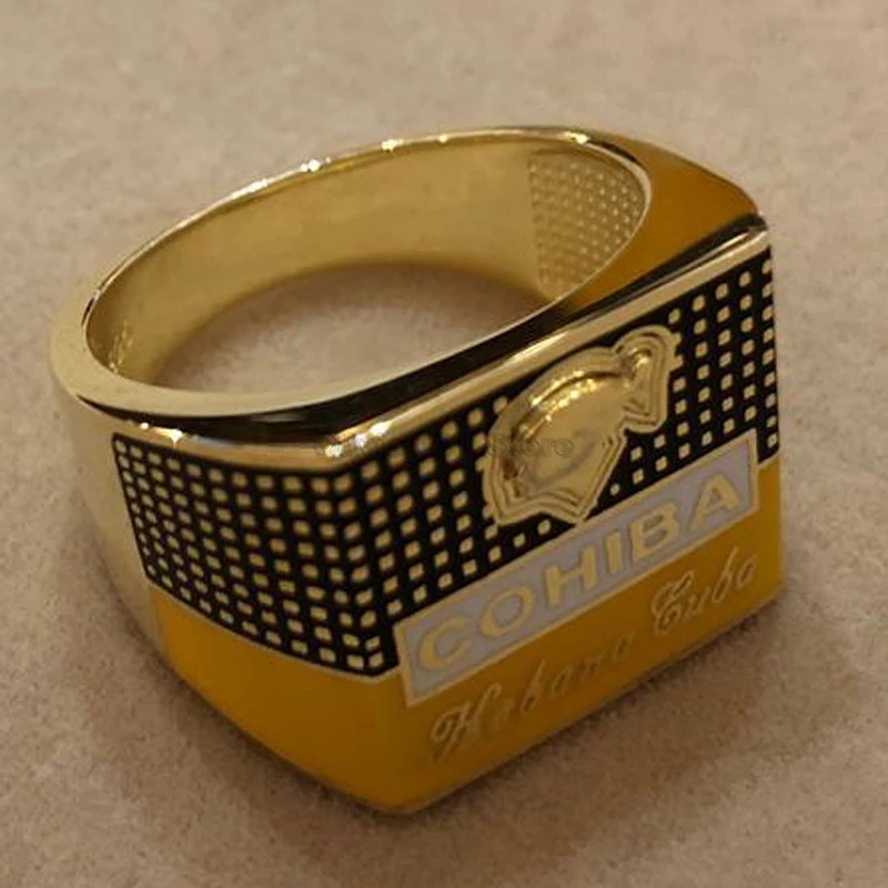 COHIBA Elegant Cigar Cigarette Ring Gold-plated 925 Sterling Silver Ring Jewelry Tobacco Smoking Set Creative Gift With Box
COHIBA Elegant Cigar Cigarette Ring Gold-plated 925 Sterling Silver Ring Jewelry Tobacco Smoking Set Creative Gift With Box