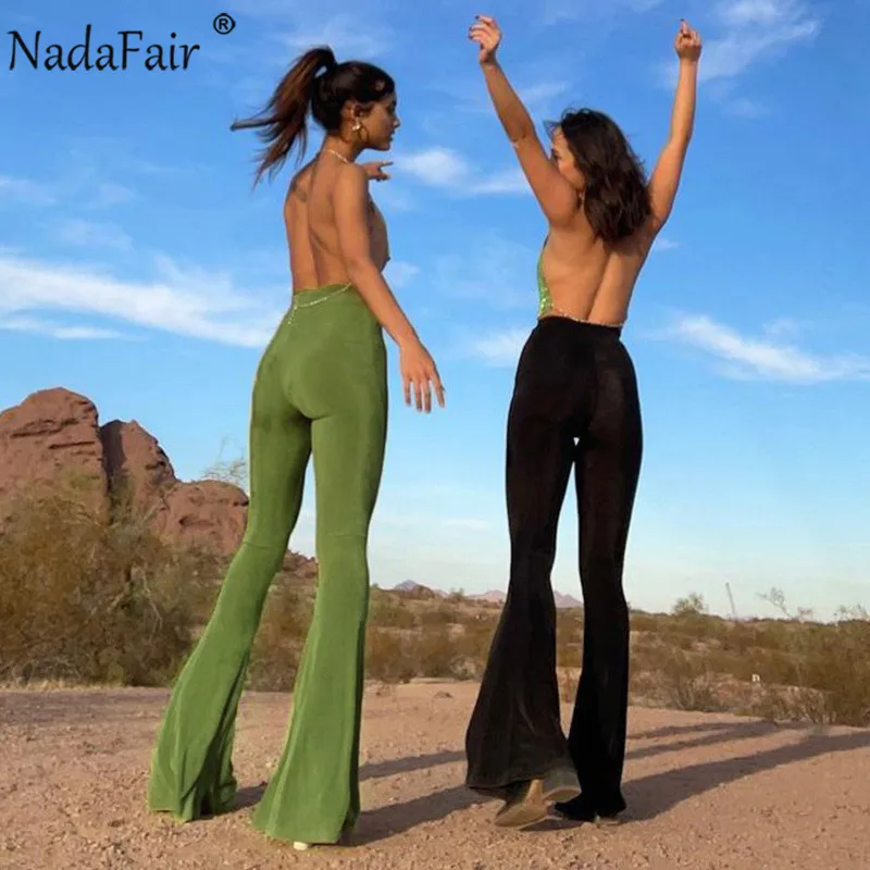 Nadafair 2021 штаны винтажные с высокой талией обтягивающие Клубные наряды вечерние
