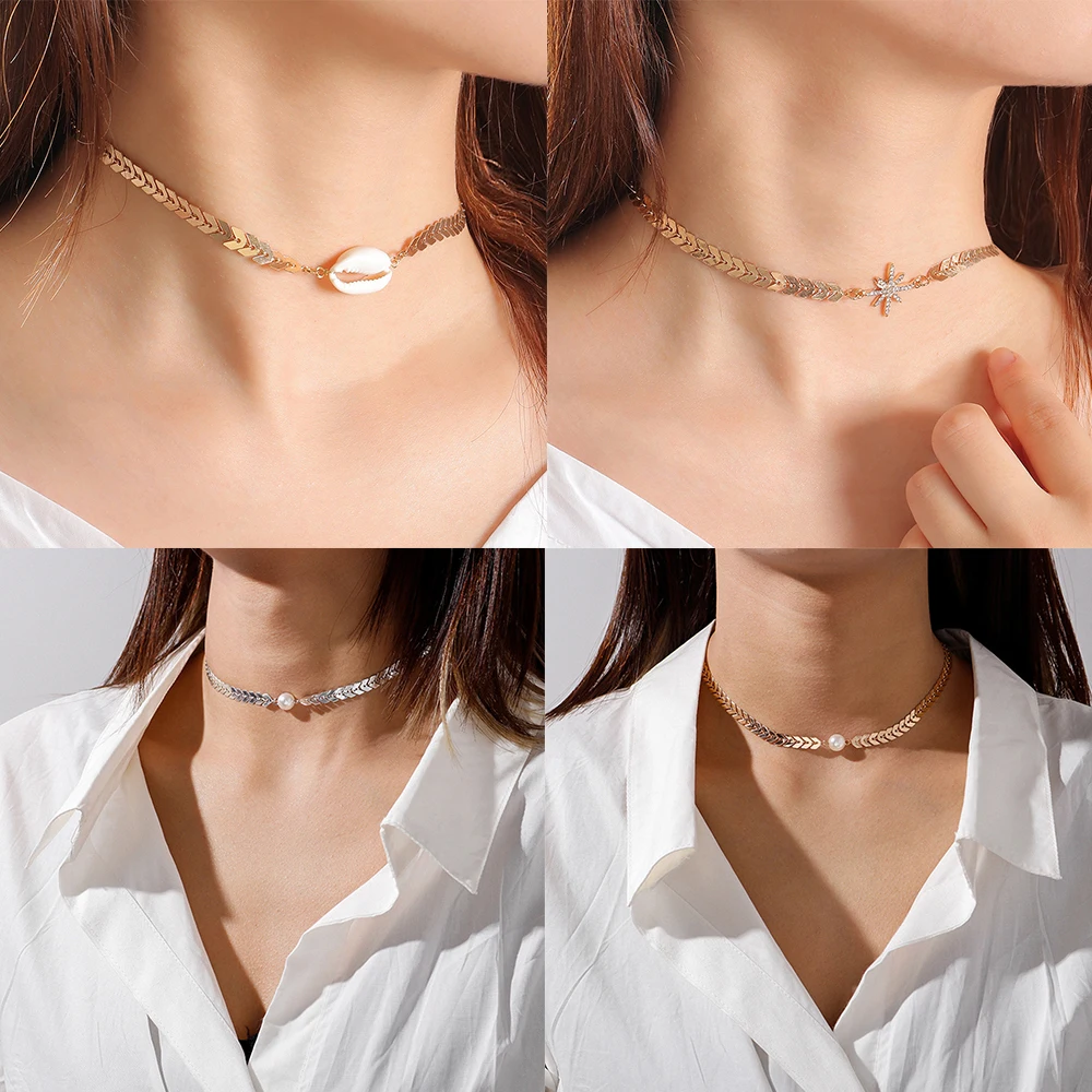 Elegant White Imitation Pearl Shell Star Crystals Choker Necklace Party Wedding Necklace for Women Girls Charm Fashion Jewelry
Elegant White Imitation Pearl Shell Star Crystals Choker Necklace Party Wedding Necklace for Women Girls Charm Fashion Jewelry